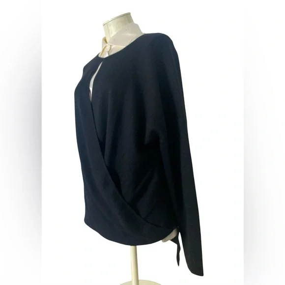 DEREK LAM 70%CASHMERE 30% SILK WRAP SWEATER BLACK SIZE M PRISTINE CONDITION